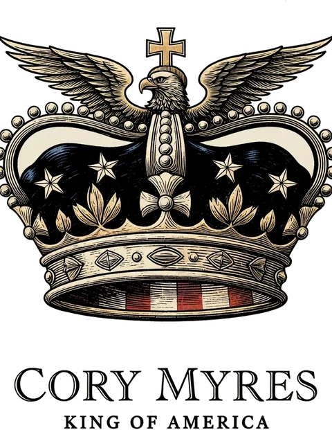 The crown with the Cory Myres, King of America wordmark